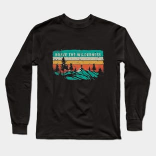 Brave the Wilderness - Distressed Nature Graphic Long Sleeve T-Shirt